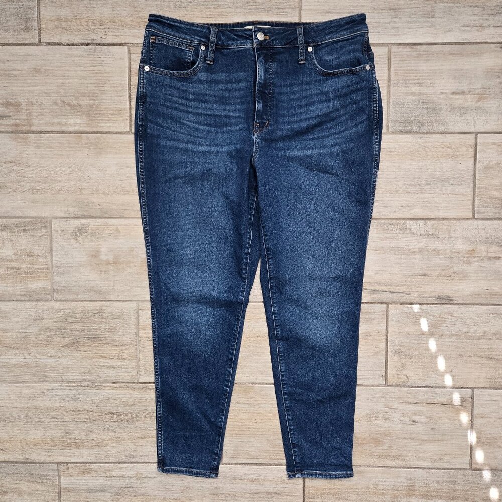 Madewell Curvy High Rise Skinny Jeans Women Stretch Denim Whisker Faded 33